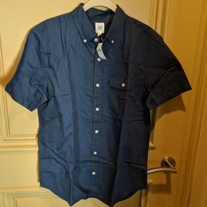 BNWT Mens GAP linen cotton blue button up